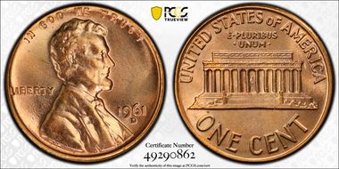 1961-D 1C MS65RD