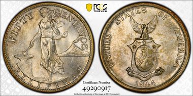 1944-S 50C KM-183  Ag MS64