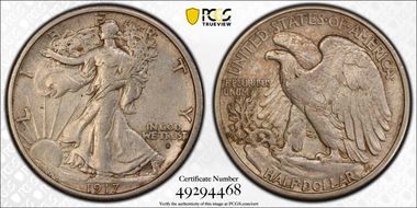 1917-S 50C Obverse XF45