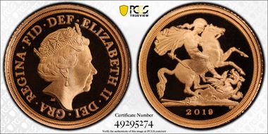 2019 1/4 Sov S-SA7 St. George PR70DCAM