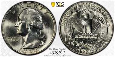 1964-D 25C DDO FS-101 MS65