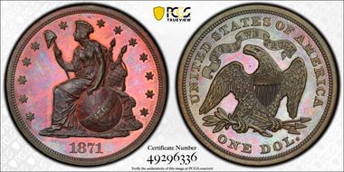 1871 $1 J-1147 PR66BN