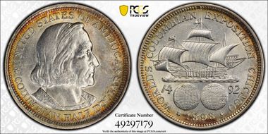 1893 50C Columbian MS62