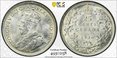 1936 25C MS64