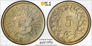1873 B 5 Rap KM-5 MS65