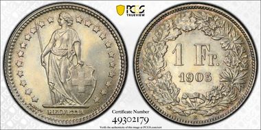 1905 B 1 Fr KM-24 Ag MS63