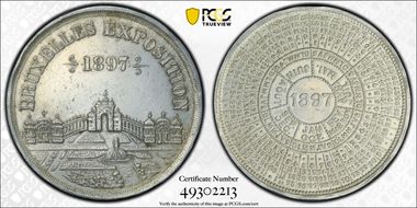 1897 Medal Brussels Expo Calendar Al N1