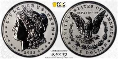 2023-S $1 Morgan Dollar Rev PR Two-Coin Reverse Proof Set PR70