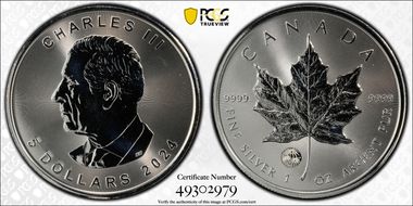 2024 $5 ML Treasured Silver Maple Leaf Congrats Privy First Strike MS69