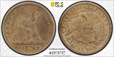 1874 25C Arrows VF20
