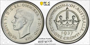 1937 Crown KM-34  Ag AU58