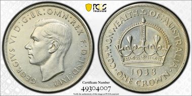 1938 Crown KM-34  Ag AU55