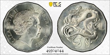 2012 50C Year of the Dragon MS67