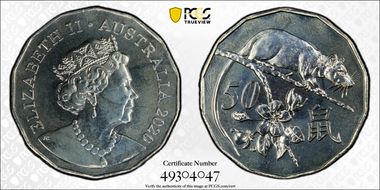 2020 50C Year of the Rat MS69