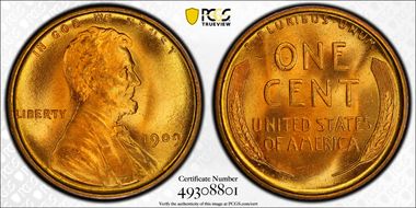 1909 1C Lincoln MS67+ RD