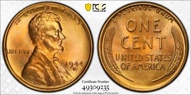 1944-D 1C MS67+ RD