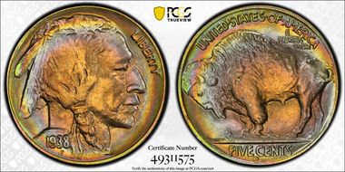 1938-D 5C Buffalo MS67+ 