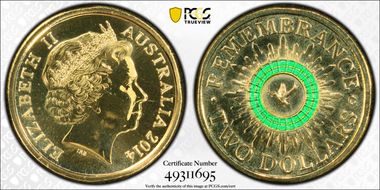 2014-C $2 Remembrance Colorized MS69