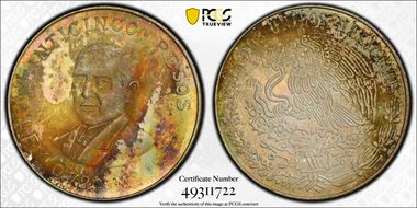 1972-Mo 25 Peso Juarez KM-480  Ag N1