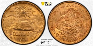 1974-Mo 20C Bronze MS66RD
