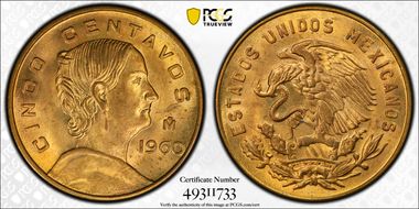 1960-Mo 5C KM-426 Brass MS64