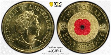 2022-C $2 Remembrance Day Colorized MS67
