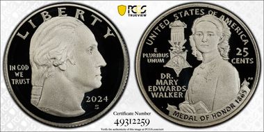 2024-S 25C Dr. Mary Edwards Walker First Strike PR70DCAM