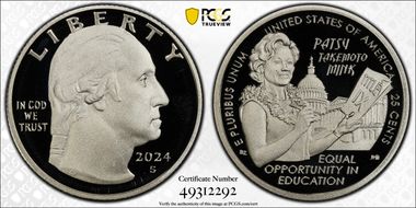 2024-S 25C Hon. Patsy Takemoto Mink First Strike PR70DCAM