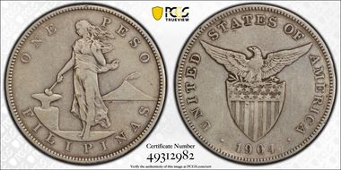 1904 Peso KM-168  Ag N1