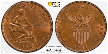 1911-S 1C KM-163 MS65RB