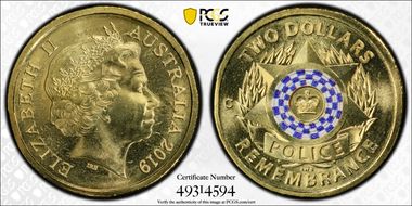 2019-C $2 Police Remembrance Colorized MS69