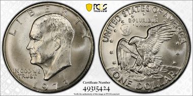 1973-S $1 Silver MS66