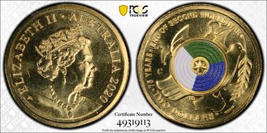 2020-C $2 75th Ann End of WWII Colorized MS69