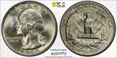 1954-D 25C MS62