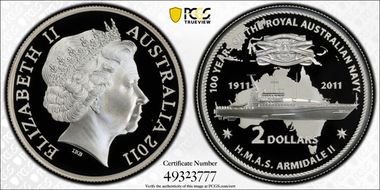 2011 $2 H.M.A.S. Armidale II PR70DCAM