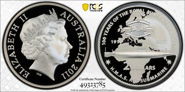 2011 $2 H.M.A.S. AE2 Submarine PR69DCAM