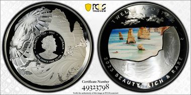 2023 $5 Twelve Apostles Domed Colorized PR69DCAM