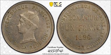 1896 1 Fr Lec-46 AU58