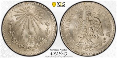 1935-M Peso KM-455  Ag MS64