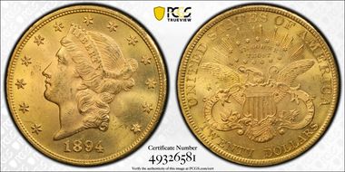 1894 $20 MS63+