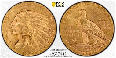 1909 $5 MS64