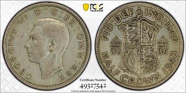 1943 1/2 Cr S-4080 VF20