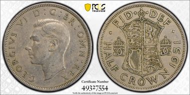 1951 1/2 Cr S-4106 AU50