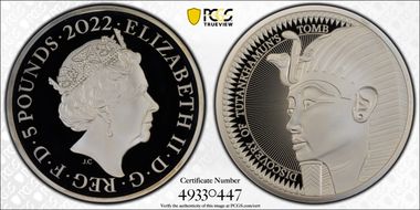2022 £5 Tutankhamun’s Tomb Ag Pft PR70DCAM