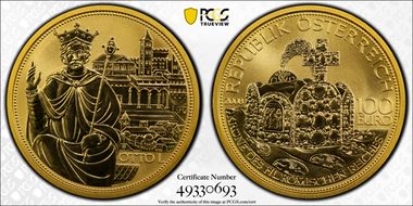 2008 € 100 Crowns of the Hapsburgs MS70