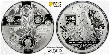 2022 $1 New South Wales Coat of Arms MS70