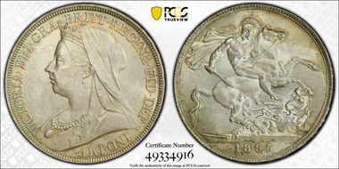 1895 Crown S-3937 LVIII Edge MS63