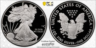 2014-W $1 Silver Eagle PR70DCAM