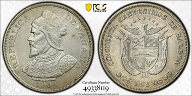 1904 50C KM-5  Ag AU55