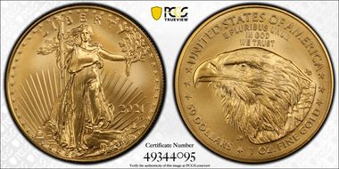 2021-W $50 Burnished Gold Eagle - Type 2 SP70